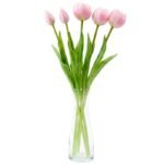 BOUQUET OF 5 PINK PEONY TULIPS 39 CM LIFE-LIKE SPRING DECORATION - Image 2
