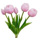 BOUQUET OF 5 PINK PEONY TULIPS 39 CM LIFE-LIKE SPRING DECORATION - Image 3