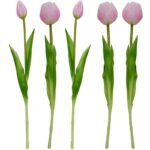 BOUQUET OF 5 PINK PEONY TULIPS 39 CM LIFE-LIKE SPRING DECORATION - Image 4