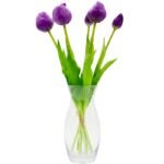 BOUQUET OF 5 PURPLE PEONY TULIPS 39 CM LIFE-LIKE SPRING DECORATION - Image 2