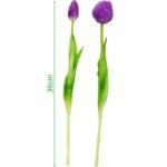 BOUQUET OF 5 PURPLE PEONY TULIPS 39 CM LIFE-LIKE SPRING DECORATION - Image 5