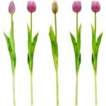 BOUQUET OF 5 PURPLE TULIPS 39 CM LIFE-LIKE SPRING DECORATION - Image 4