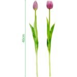 BOUQUET OF 5 PURPLE TULIPS 39 CM LIFE-LIKE SPRING DECORATION - Image 5
