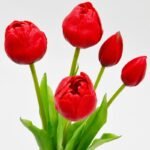 BOUQUET OF 5 RED PEONY TULIPS 39 CM LIFE-LIKE SPRING DECORATION - Image 3