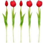 BOUQUET OF 5 RED PEONY TULIPS 39 CM LIFE-LIKE SPRING DECORATION - Image 4