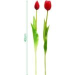 BOUQUET OF 5 RED TULIPS 39 CM LIKE LIFE SPRING DECORATION - Image 5