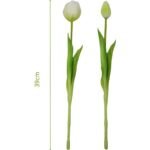 BOUQUET OF 5 WHITE PEONY TULIPS 39 CM LIFE-LIKE SPRING DECORATION - Image 6