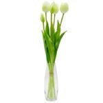 BOUQUET OF 5 WHITE TULIPS 39 CM LIFE-LIKE SPRING DECORATION - Image 2