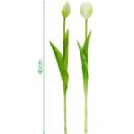 BOUQUET OF 5 WHITE TULIPS 39 CM LIFE-LIKE SPRING DECORATION - Image 5