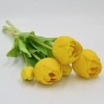 BOUQUET OF 5 YELLOW PEONY TULIPS 39 CM LIFE-LIKE SPRING DECORATION - Image 3