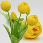 BOUQUET OF 5 YELLOW PEONY TULIPS 39 CM LIFE-LIKE SPRING DECORATION - Image 5