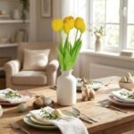 BOUQUET OF 5 YELLOW PEONY TULIPS 39 CM LIFE-LIKE SPRING DECORATION - Image 7