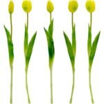 BOUQUET OF 5 YELLOW TULIPS 39 CM LIKE LIFE SPRING DECORATION - Image 4
