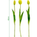 BOUQUET OF 5 YELLOW TULIPS 39 CM LIKE LIFE SPRING DECORATION - Image 5