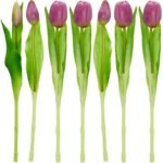 BOUQUET OF 7 LIGHT PURPLE TULIPS 31 CM LIFE-LIKE SPRING DECORATION - Image 4