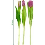 BOUQUET OF 7 LIGHT PURPLE TULIPS 31 CM LIFE-LIKE SPRING DECORATION - Image 5