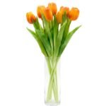 BOUQUET OF 7 ORANGE TULIPS 31 CM LIFE-LIKE SPRING DECORATION - Image 2