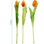 BOUQUET OF 7 ORANGE TULIPS 31 CM LIFE-LIKE SPRING DECORATION - Image 5