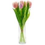 BOUQUET OF 7 PINK TULIPS 31 CM LIFE-LIKE SPRING DECORATION - Image 2