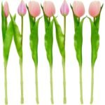 BOUQUET OF 7 PINK TULIPS 31 CM LIFE-LIKE SPRING DECORATION - Image 4
