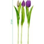 BOUQUET OF 7 PURPLE TULIPS 31 CM LIFE-LIKE SPRING DECORATION - Image 5