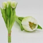 BOUQUET OF 7 WHITE TULIPS 31 CM LIFE-LIKE SPRING DECORATION - Image 4