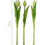 BOUQUET OF 7 WHITE TULIPS 31 CM LIFE-LIKE SPRING DECORATION - Image 5