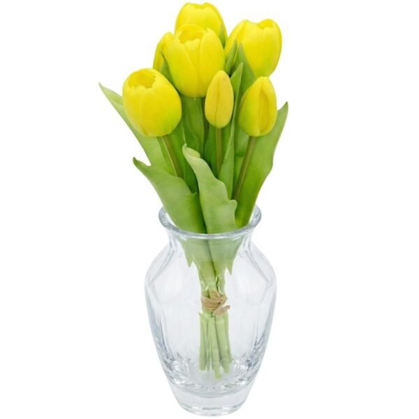 BOUQUET OF 7 YELLOW TULIPS 31 CM LIFE-LIKE SPRING DECORATION