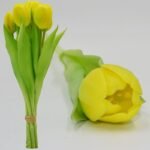 BOUQUET OF 7 YELLOW TULIPS 31 CM LIFE-LIKE SPRING DECORATION - Image 4