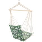 BRAZILIAN HAMMOCK HANGING CHAIR 100x50CM NATURA WITH SEWN-IN JUNGLE LIGHT CUSHION - Image 4