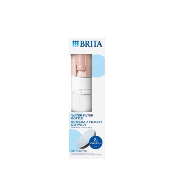 Brita Vital Pastel Peach Filter Bottle 2 Discs