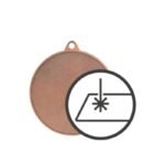 Bronze medal with space for a 50 mm emblem - steel medal with engraving on laminate - Image 2