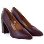 Burgundy suede pointed toe pumps Sergio Leone PB216 - Image 3
