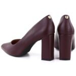 Burgundy suede pointed toe pumps Sergio Leone PB216 - Image 4