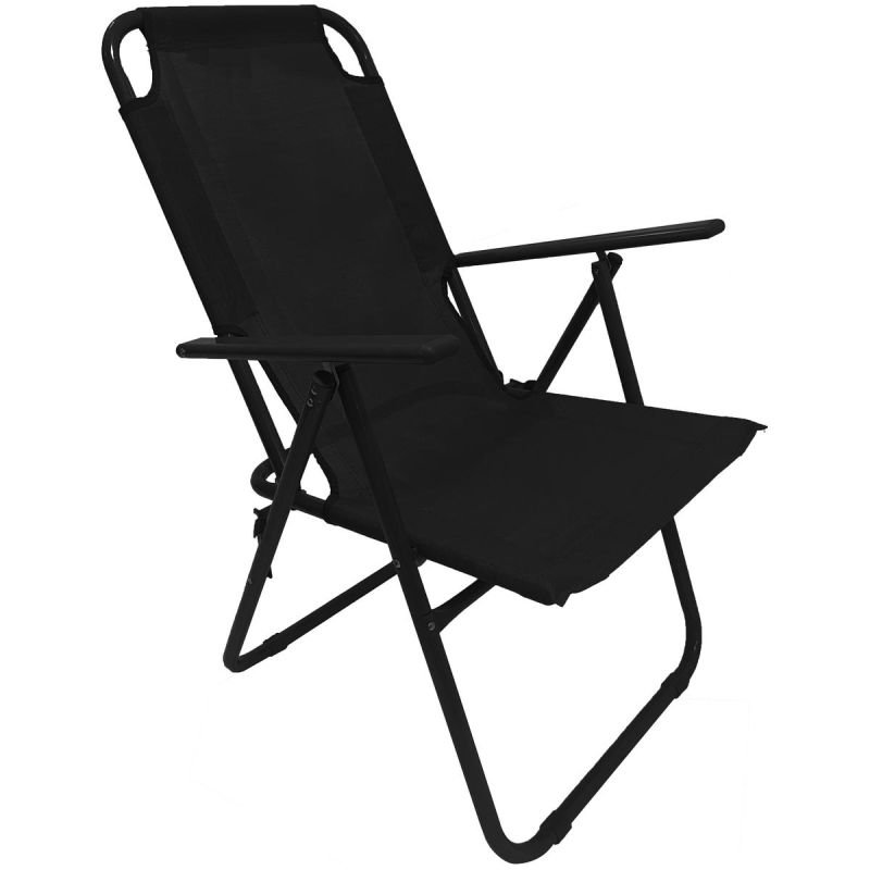 lupin-wear-ca-camping-chair-with-armrests-61x66x65-108cm-folding-black-enero-camp-2031461 CAMPING CHAIR WITH ARMRESTS 61x66x65-108CM FOLDING BLACK ENERO CAMP - Image 1