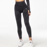 Carpatree Yasmine Womens Sports Leggings High Waist Marble - CP-YSL-BL - Image 2