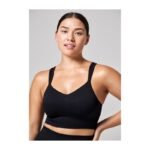 CASALL Seamless Rib Padded Sports Bra Black - Image 2
