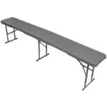 CATERING BANQUET FOLDING BENCH 183x28x43CM WOODLAND BOARD DARK GREY - Image 2