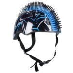 CHILDRENS ADJUSTABLE CYCLING HELMET NO FEAR MOHAWK SIZE (48-52CM) BLACK/BLUE - Image 2