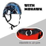 CHILDRENS ADJUSTABLE CYCLING HELMET NO FEAR MOHAWK SIZE (48-52CM) BLACK/BLUE - Image 3