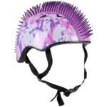 CHILDRENS ADJUSTABLE CYCLING HELMET NO FEAR MOHAWK SIZE (48-52CM) WHITE/PURPLE - Image 2