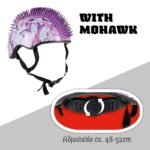 CHILDRENS ADJUSTABLE CYCLING HELMET NO FEAR MOHAWK SIZE (48-52CM) WHITE/PURPLE - Image 3