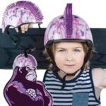 CHILDRENS ADJUSTABLE CYCLING HELMET NO FEAR MOHAWK SIZE (48-52CM) WHITE/PURPLE