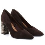 Chocolate suede pointed toe pumps Sergio Leone PB216 - Image 3