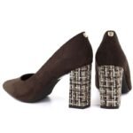 Chocolate suede pointed toe pumps Sergio Leone PB216 - Image 4
