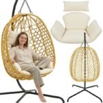COCOON HANGING CHAIR 105x195CM BROWN - Image 2