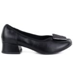 Comfortable black womens block heel pumps M.Daszyński SA279-1 3 - Image 2
