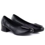 Comfortable black womens block heel pumps M.Daszyński SA279-1 3 - Image 3