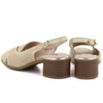 Comfortable gold womens sandals with a block heel M.Daszyński SA262-3 - Image 4