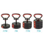 COMPOSITE Dumbbell KETTLEBELL 10KG (4x2.5KG) EB FIT - Image 3